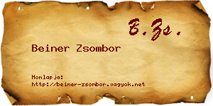 Beiner Zsombor névjegykártya